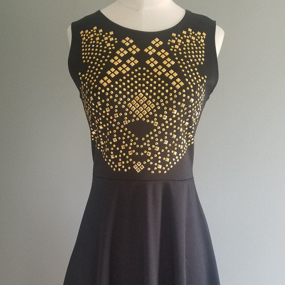 Black and Gold Stud Dress